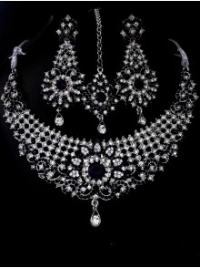 Rhodium Necklace Set